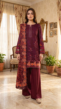 Digital Printed Linen with Front Sequence Embroidery & Linen Cutwork Dupatta | Vol 751