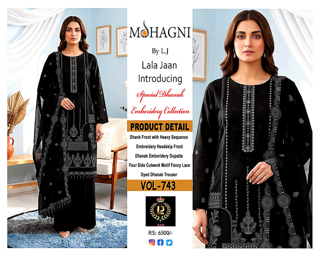 Premium Heavy Embroidered Winter Dhanak Stuff Suit | Vol-743 Mohagni