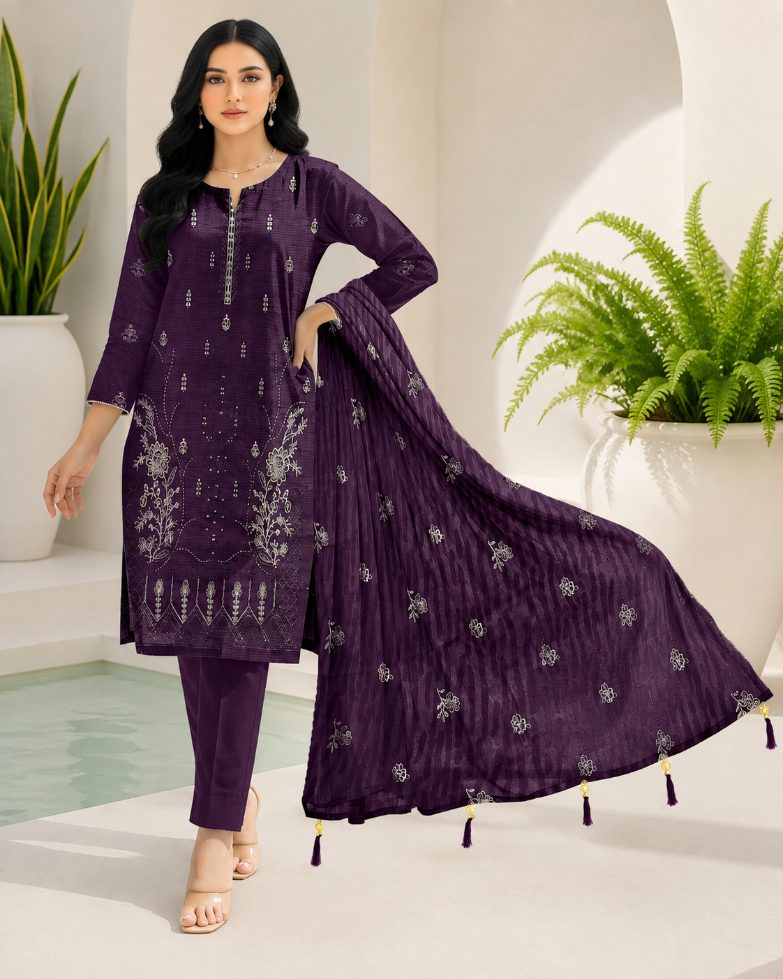 Aghaz-e-Nau by Lala Jaan – 3PC Embroidered Bana Dora Lawn Suit