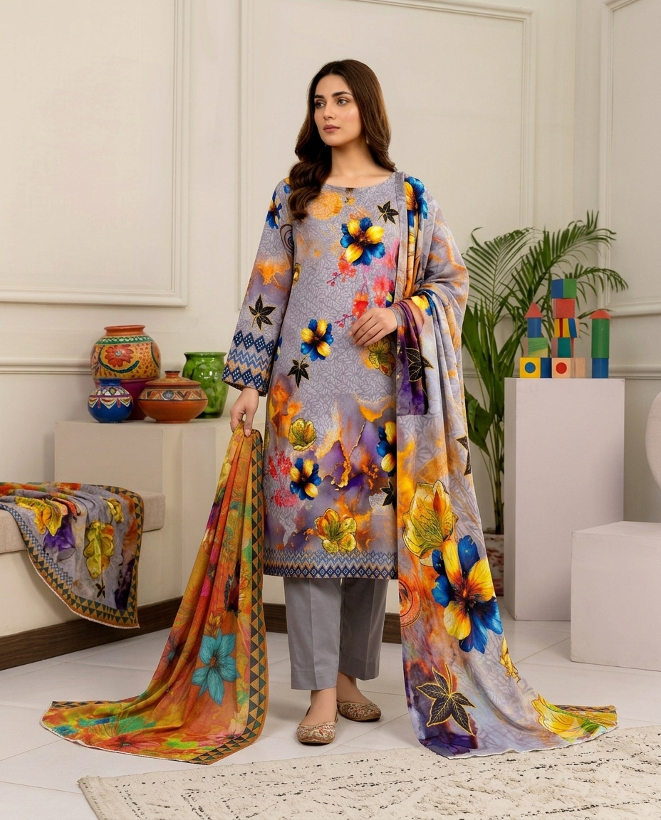 Zellbury Special Digital Printed Bana Dora Lawn | Vol 733