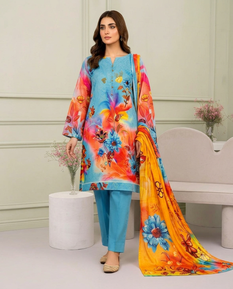 Zellbury Special Digital Printed Bana Dora Lawn | Vol 733