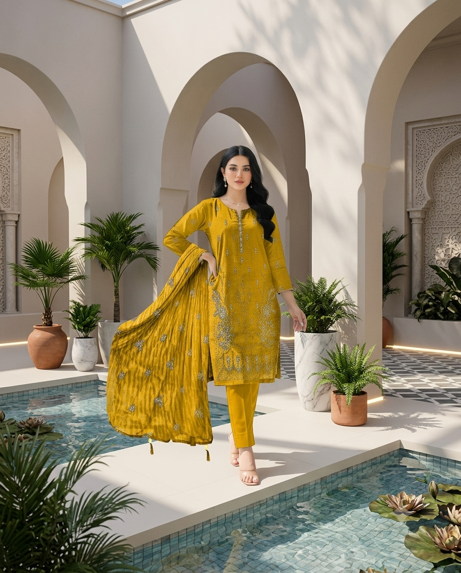 Aghaz-e-Nau by Lala Jaan – 3PC Embroidered Bana Dora Lawn Suit