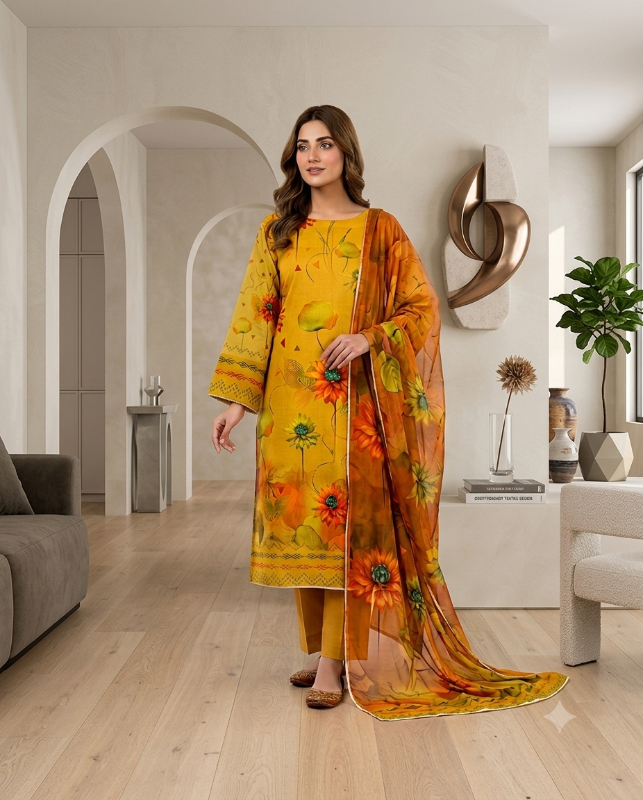 Zellbury Special Digital Printed Bana Dora Lawn | Vol 733