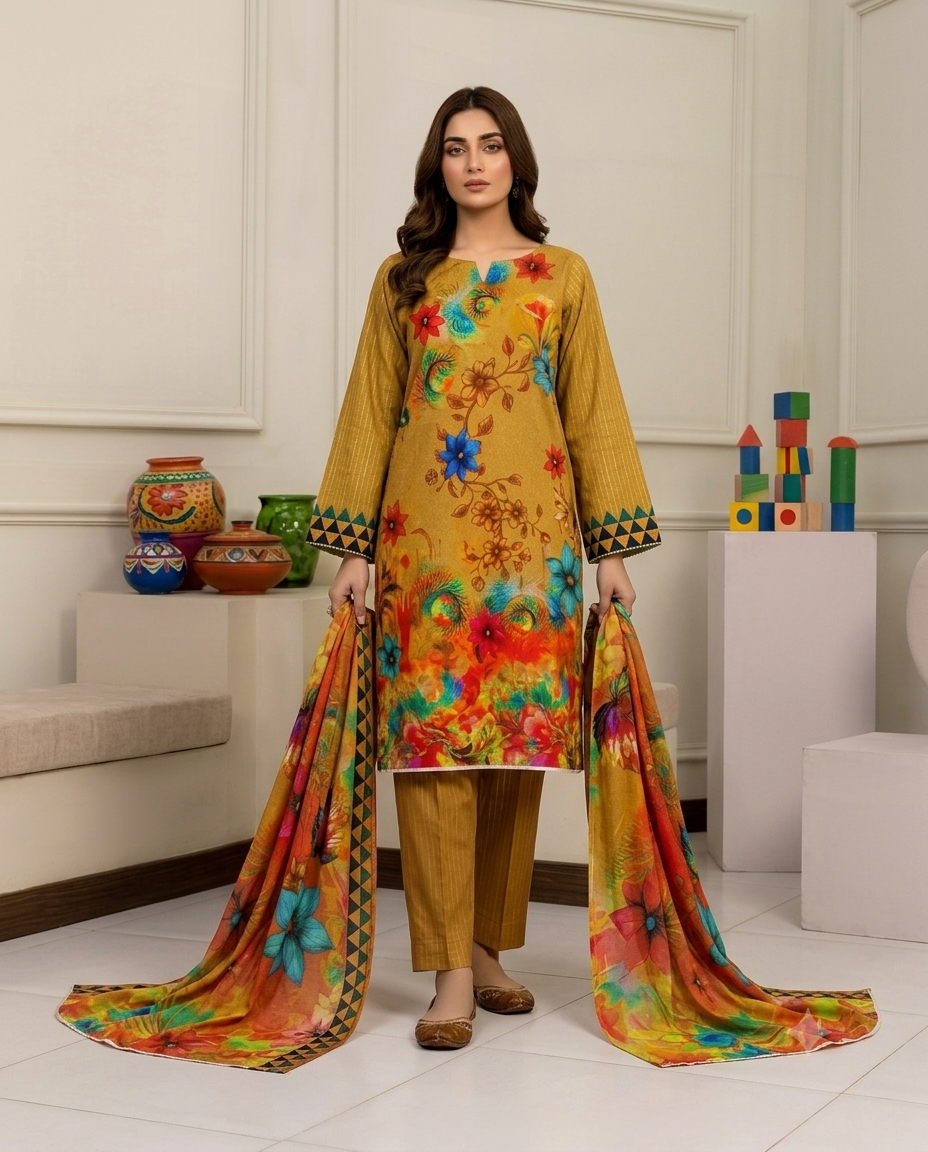 Zellbury Special Digital Printed Bana Dora Lawn | Vol 733