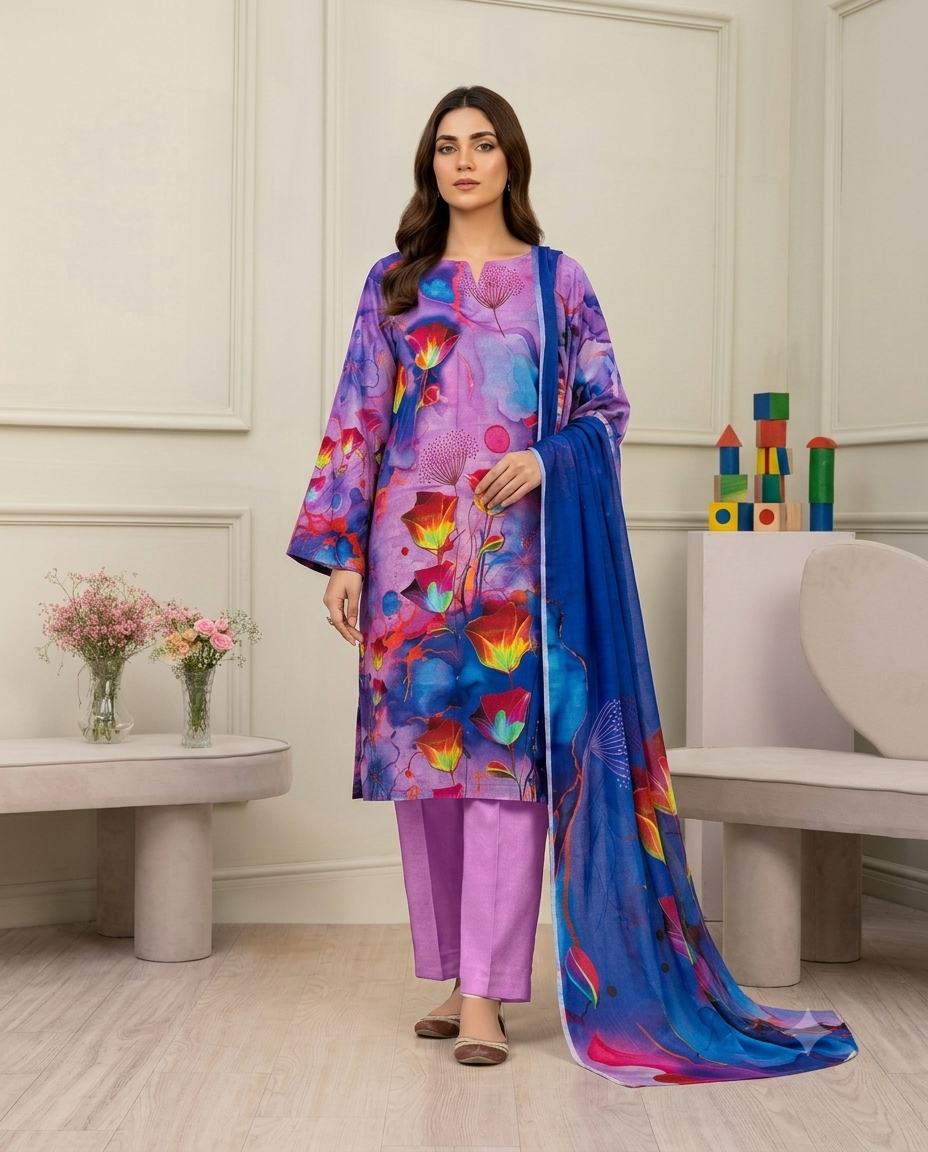 Zellbury Special Digital Printed Bana Dora Lawn | Vol 733