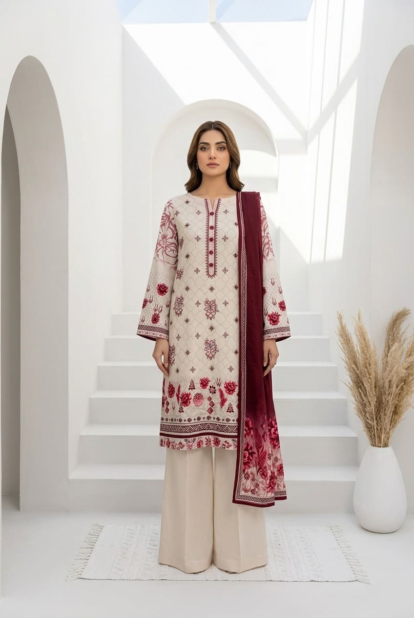 PRINTED SLU VISCOSE EMBORIDERY