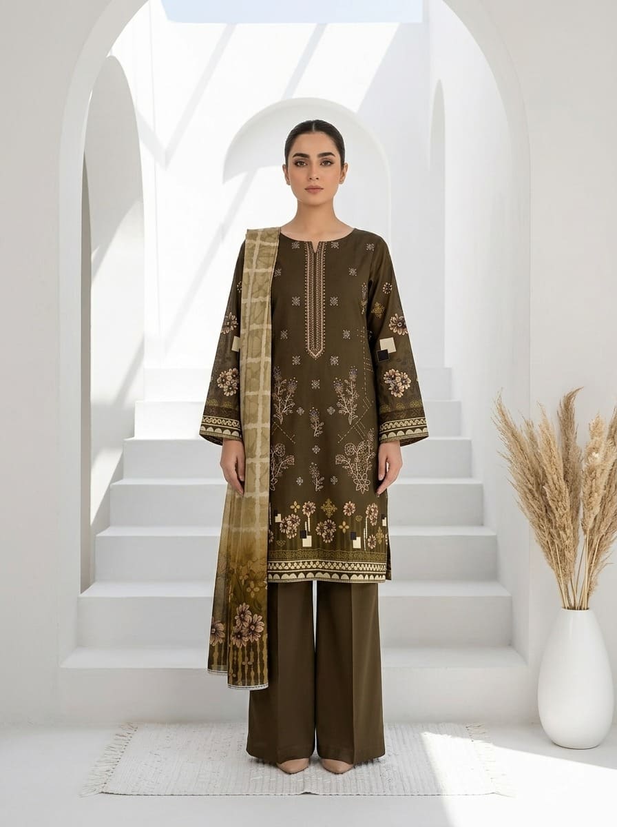 PRINTED SLU VISCOSE EMBORIDERY