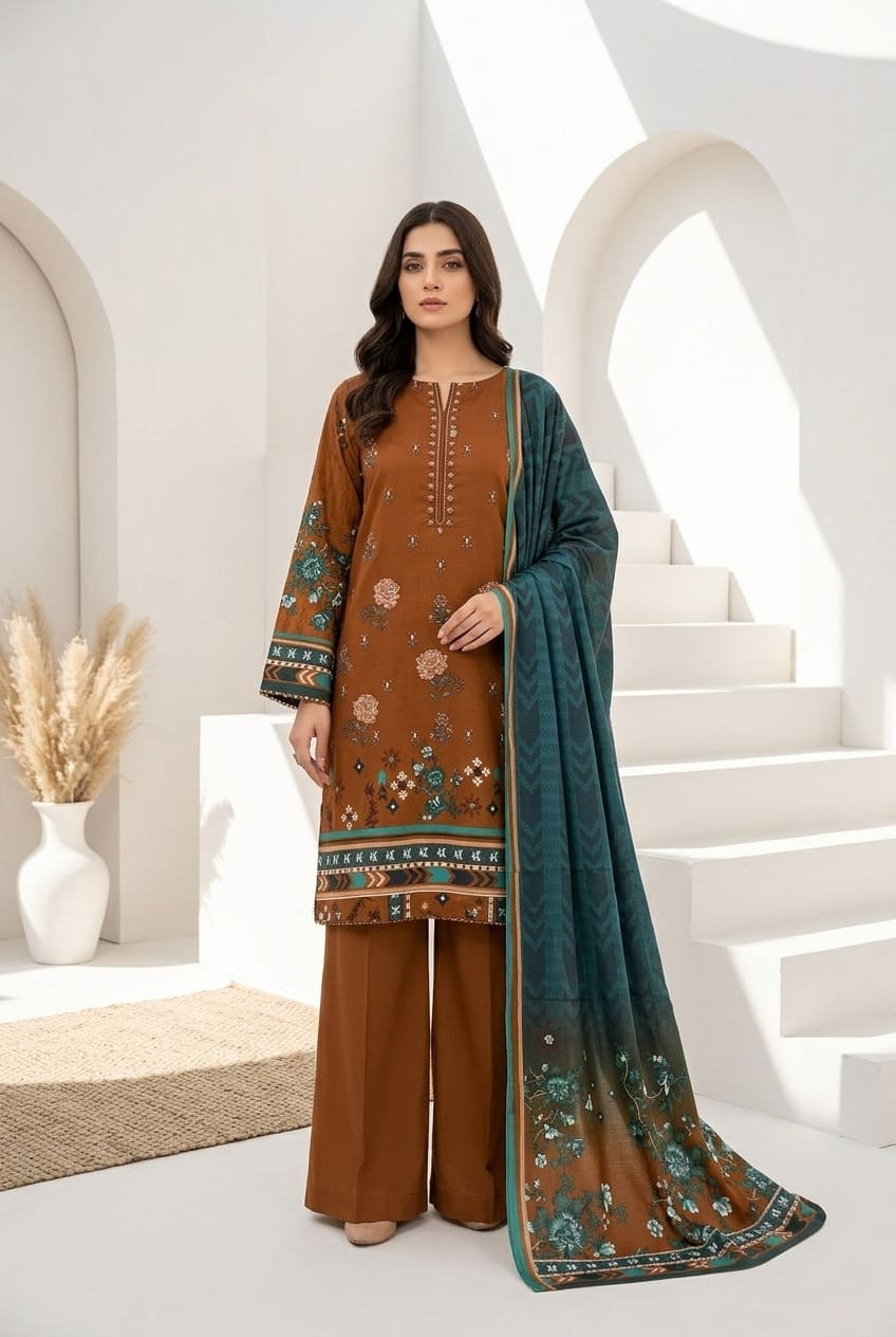 PRINTED SLU VISCOSE EMBORIDERY