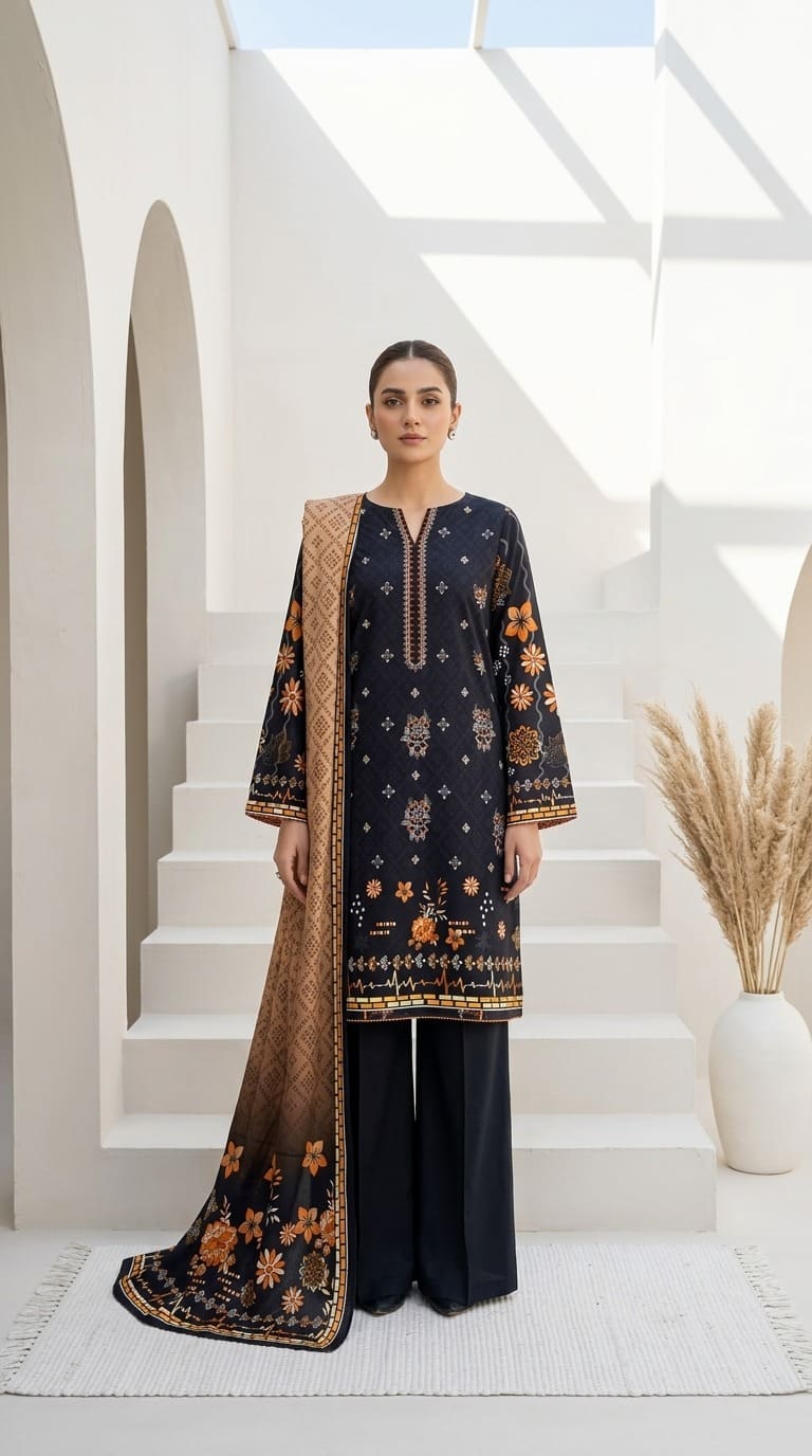 PRINTED SLU VISCOSE EMBORIDERY