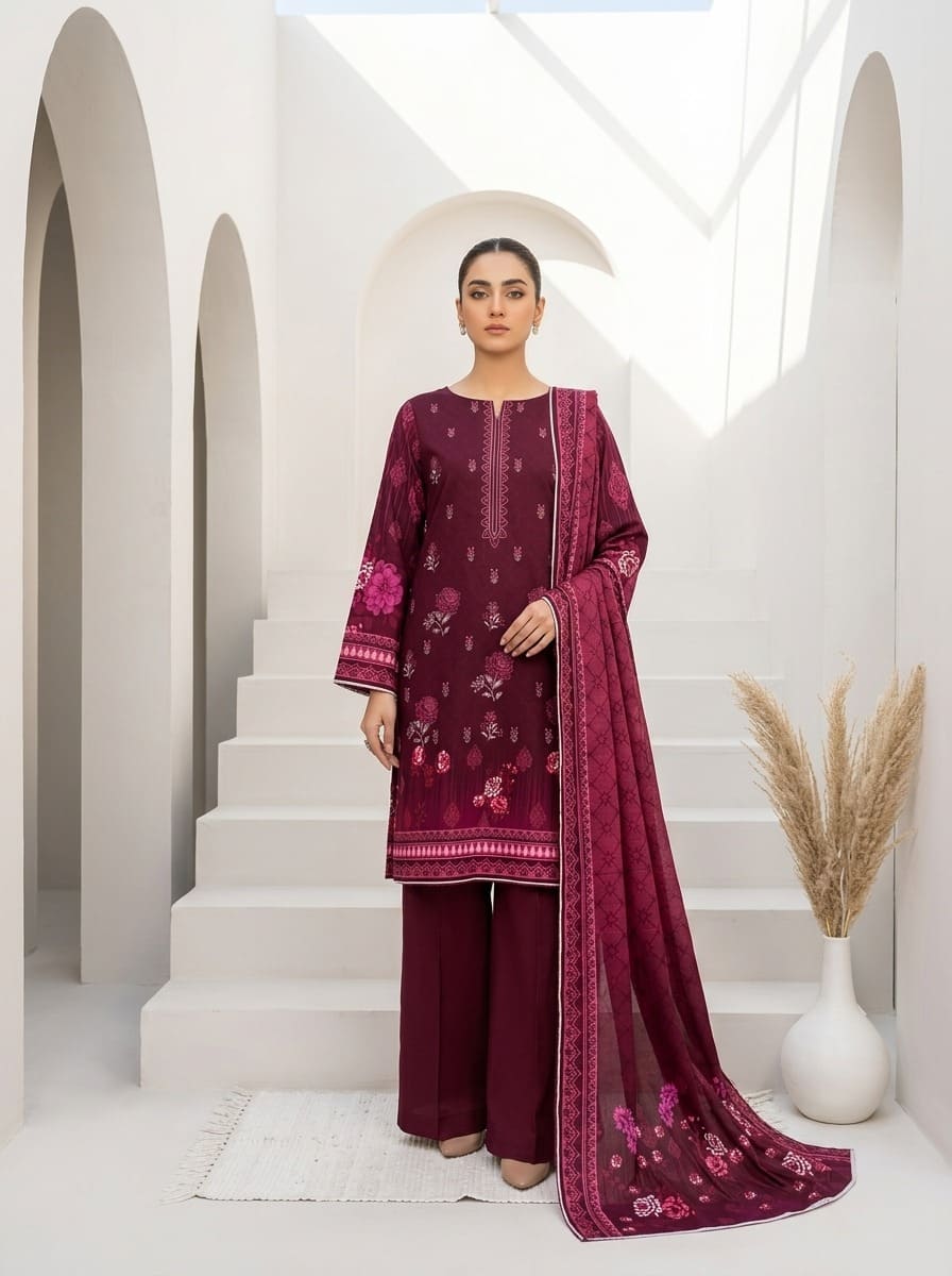 PRINTED SLU VISCOSE EMBORIDERY