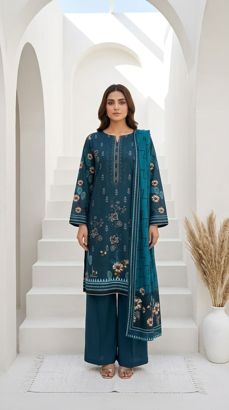 PRINTED SLU VISCOSE EMBORIDERY