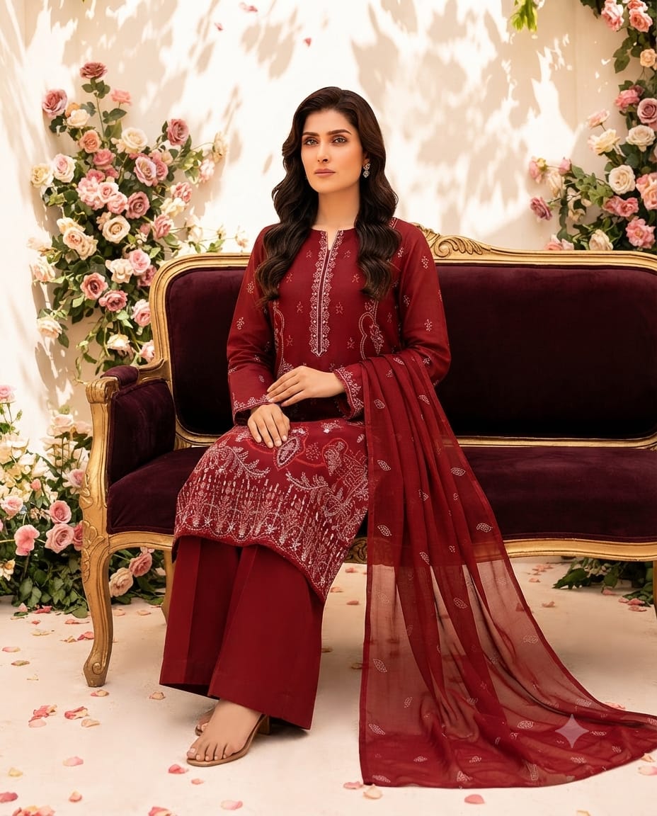 Premium Fully Embroidered Viscose Suit | Vol-744 Mayal