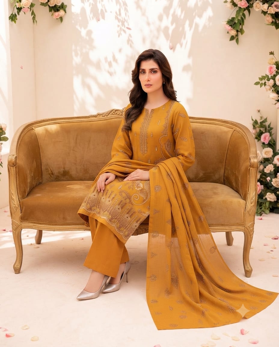Premium Fully Embroidered Viscose Suit | Vol-744 Mayal