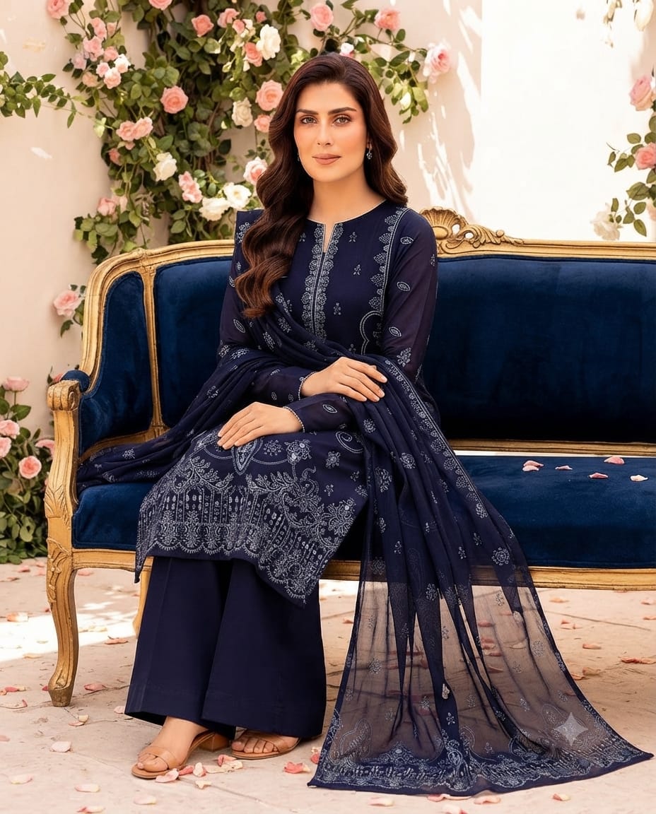 Premium Fully Embroidered Viscose Suit | Vol-744 Mayal