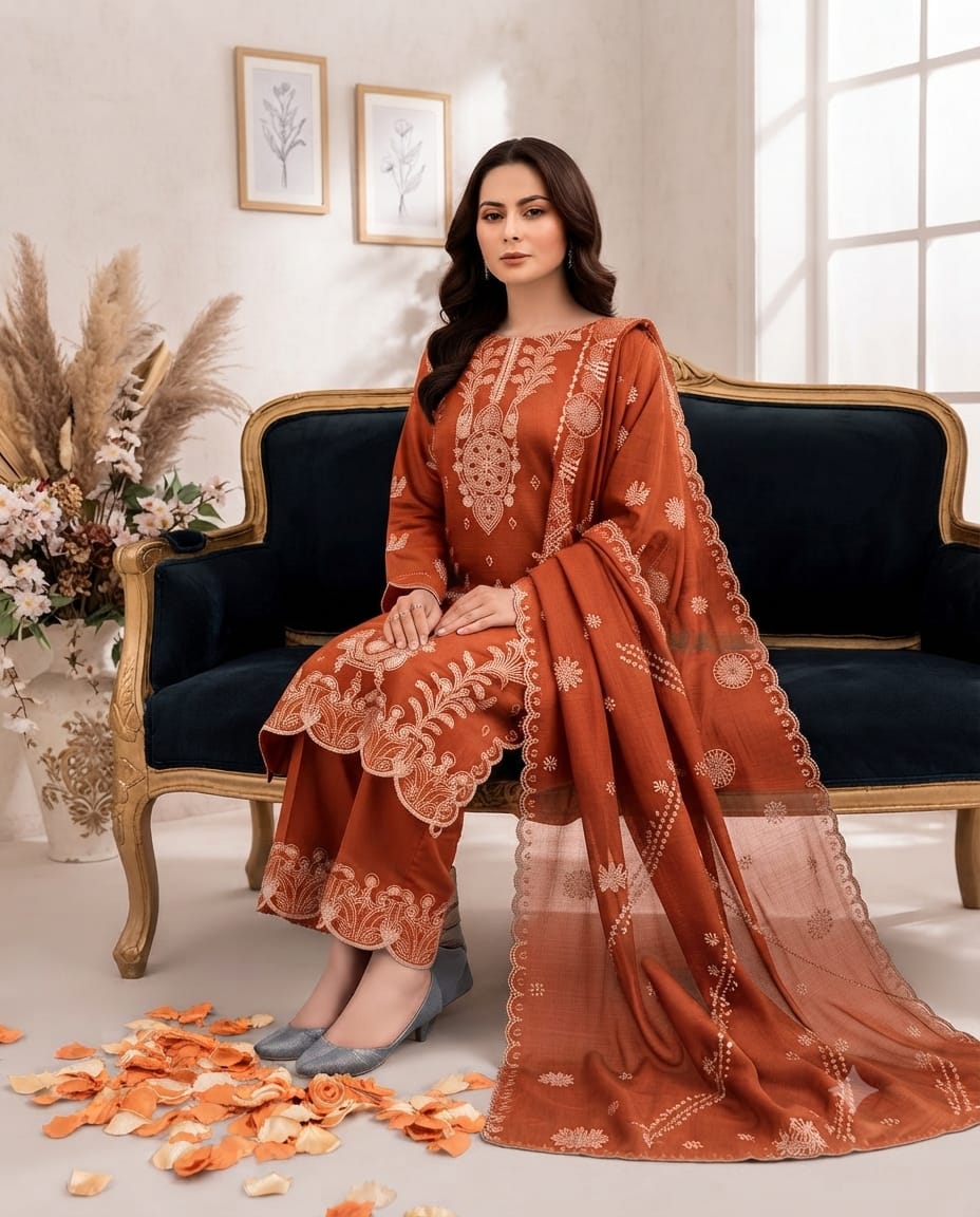 Premium Heavy Embroidered Winter Dhanak Stuff Suit | Vol-743 Mohagni