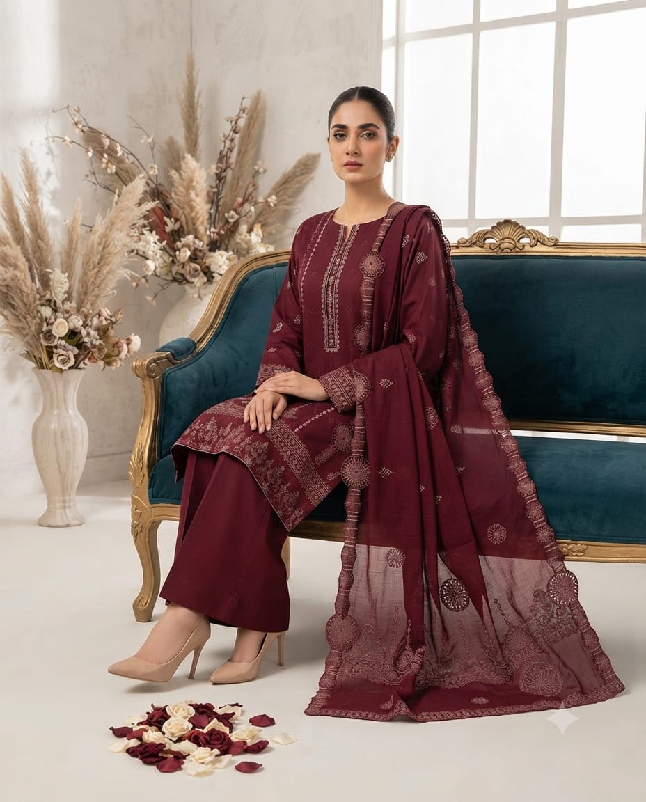 Premium Heavy Embroidered Winter Dhanak Stuff Suit | Vol-743 Mohagni