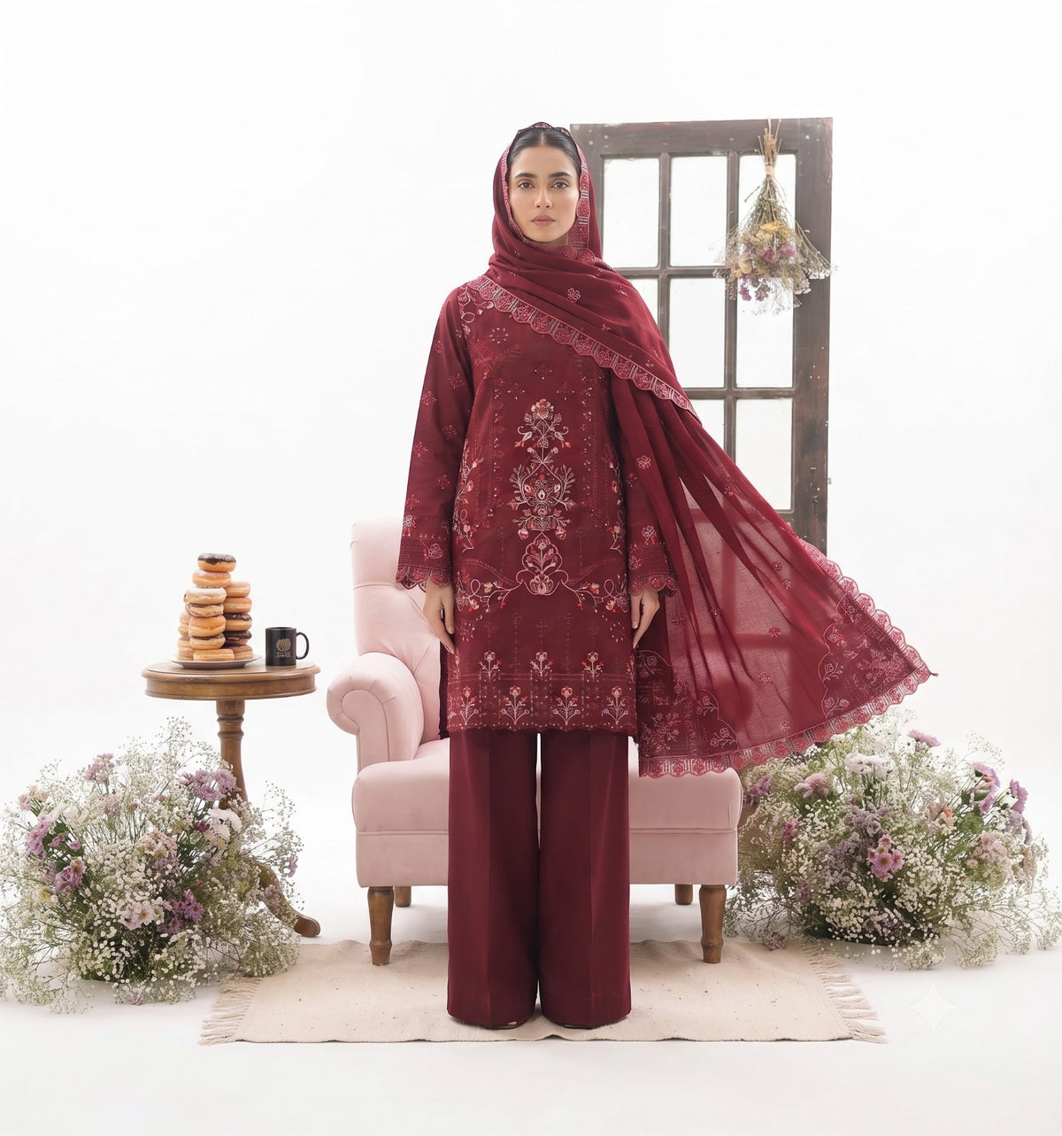 Premium Double-Head Sequence Embroidered Winter Dhanak Suit | Vol-745 Mah Rukh
