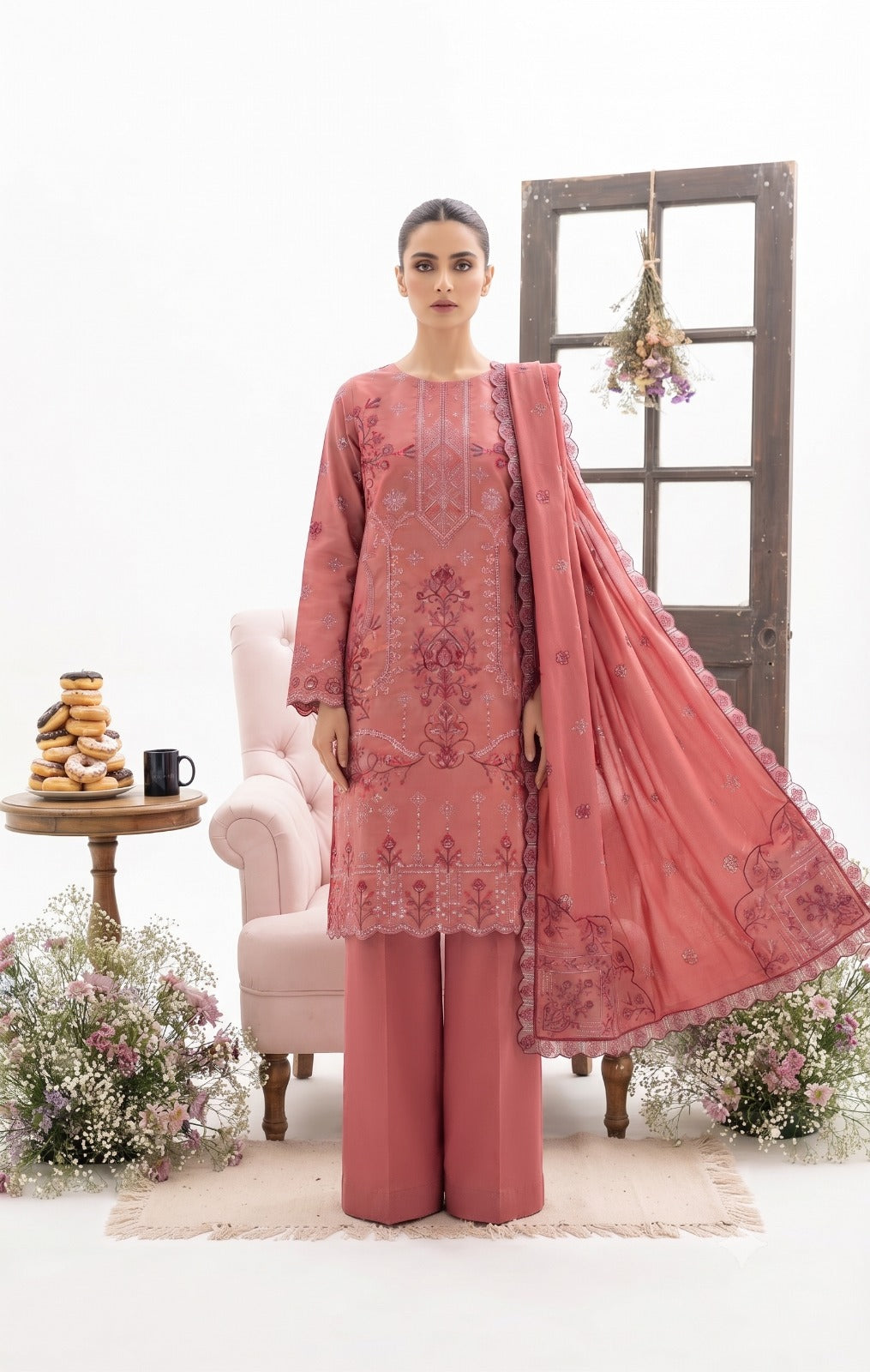 Premium Double-Head Sequence Embroidered Winter Dhanak Suit | Vol-745 Mah Rukh