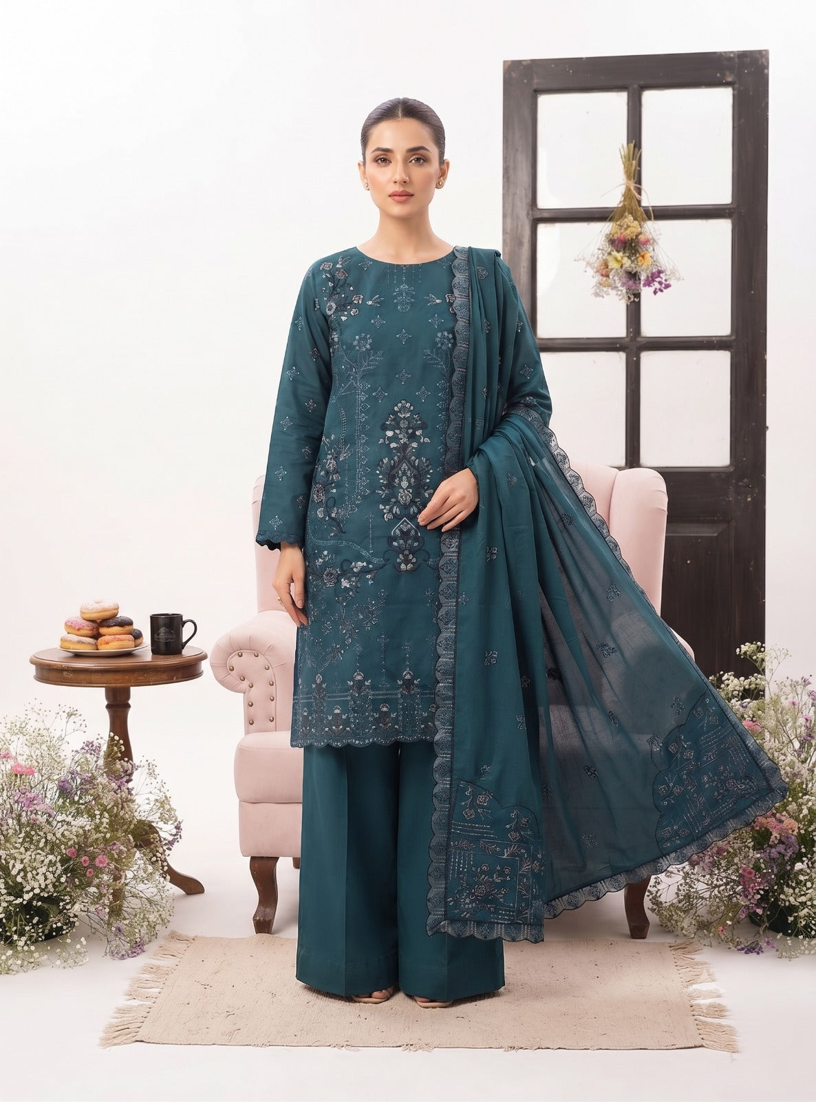 Premium Double-Head Sequence Embroidered Winter Dhanak Suit | Vol-745 Mah Rukh