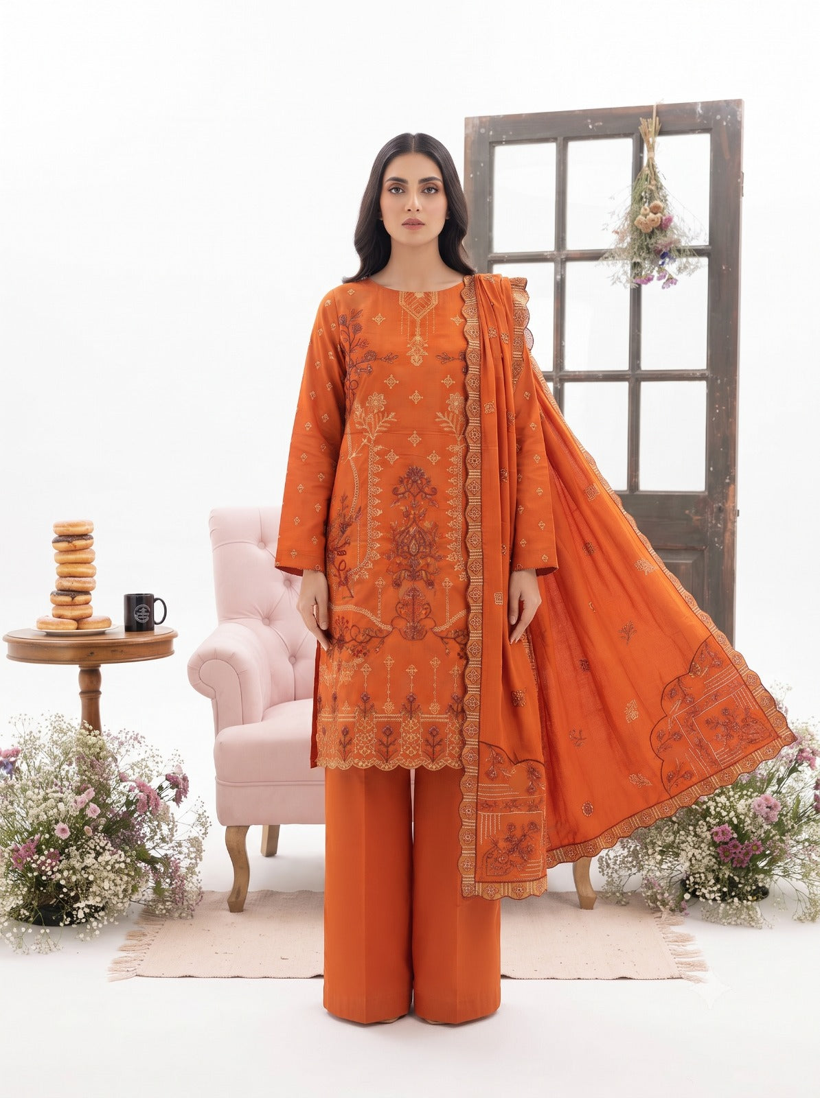Premium Double-Head Sequence Embroidered Winter Dhanak Suit | Vol-745 Mah Rukh